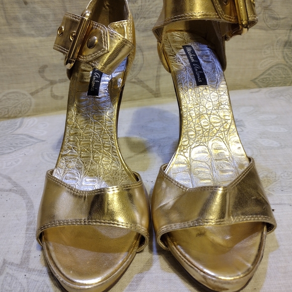 Gold Charles Jourdan Women's Sandals - Picture 1 of 14